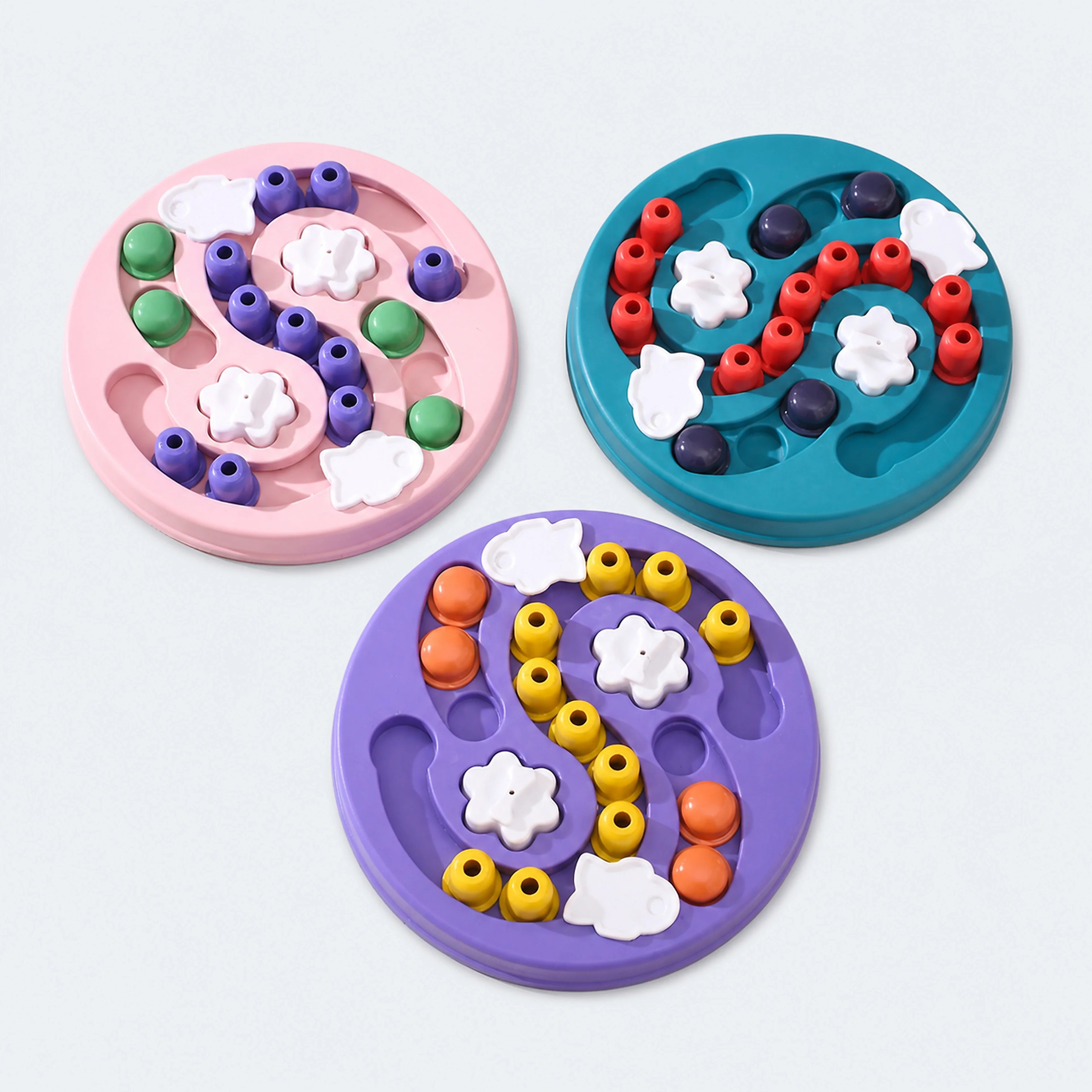 Round Multi-Level Pet Treat Puzzle – 3 Colors | ALDERKIN
