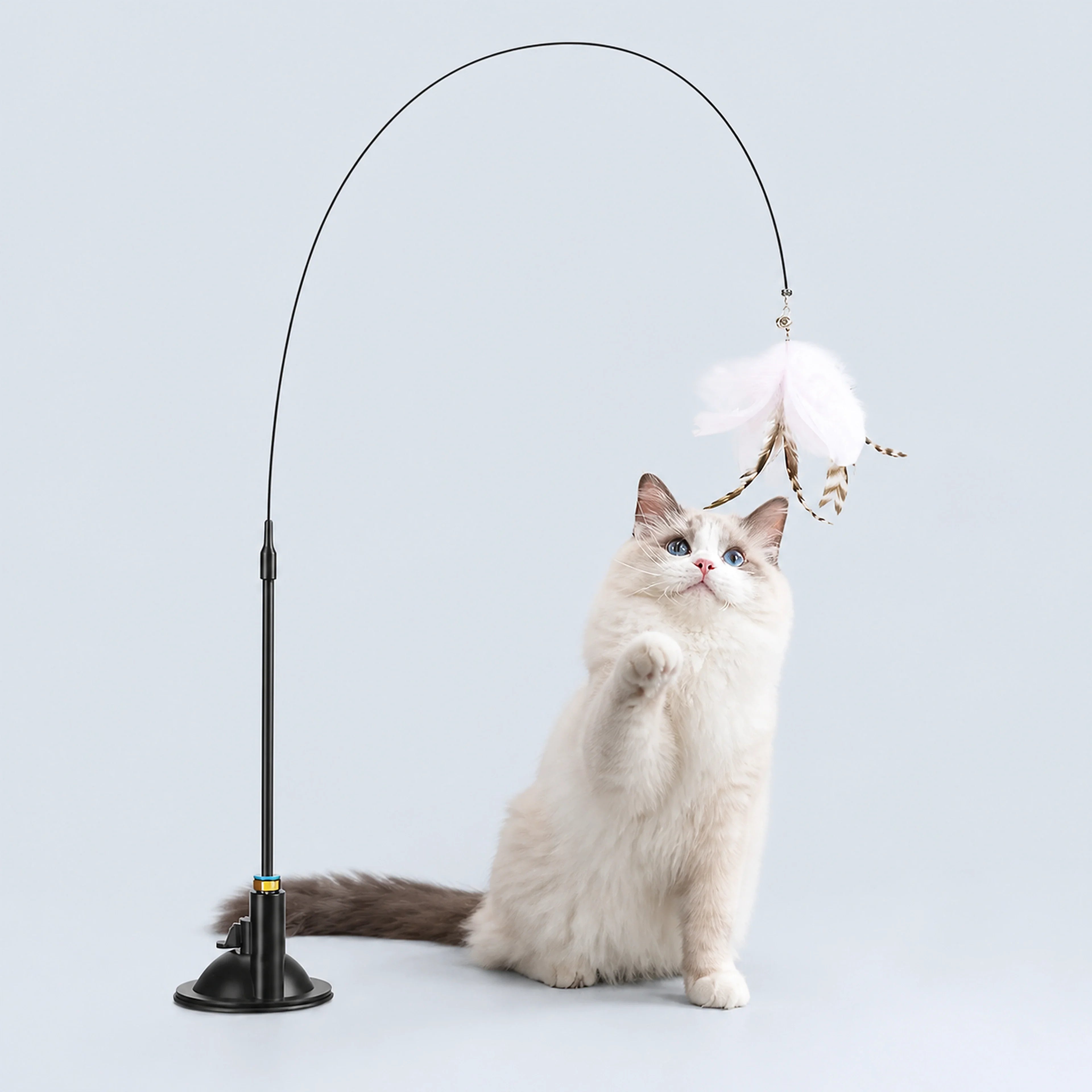 Suction Base Feather Wand Cat Toy – 5 Colors | ALDERKIN