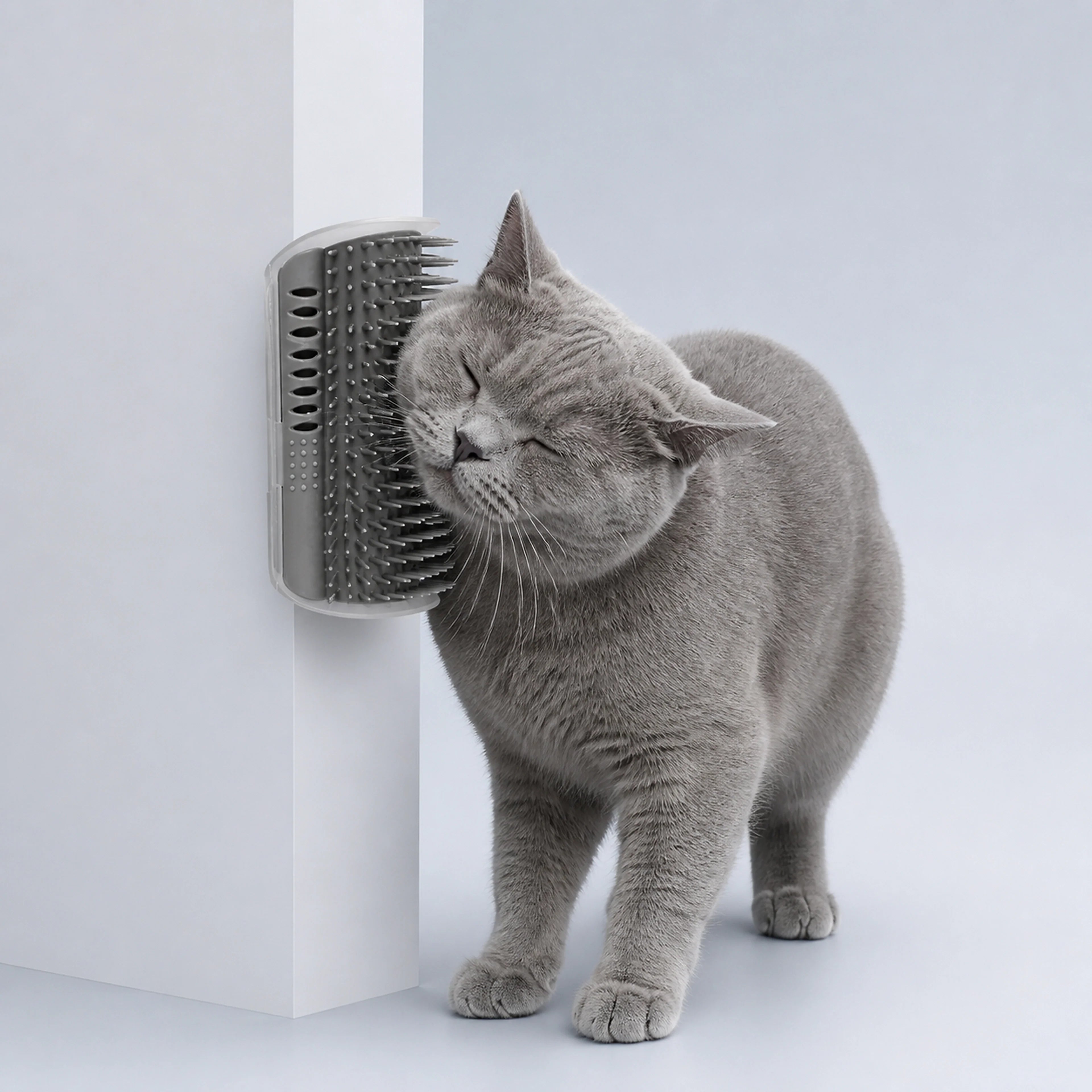 Wall-Corner Self-Grooming Brush for Cats – Single or 3-Color Set | ALDERKIN