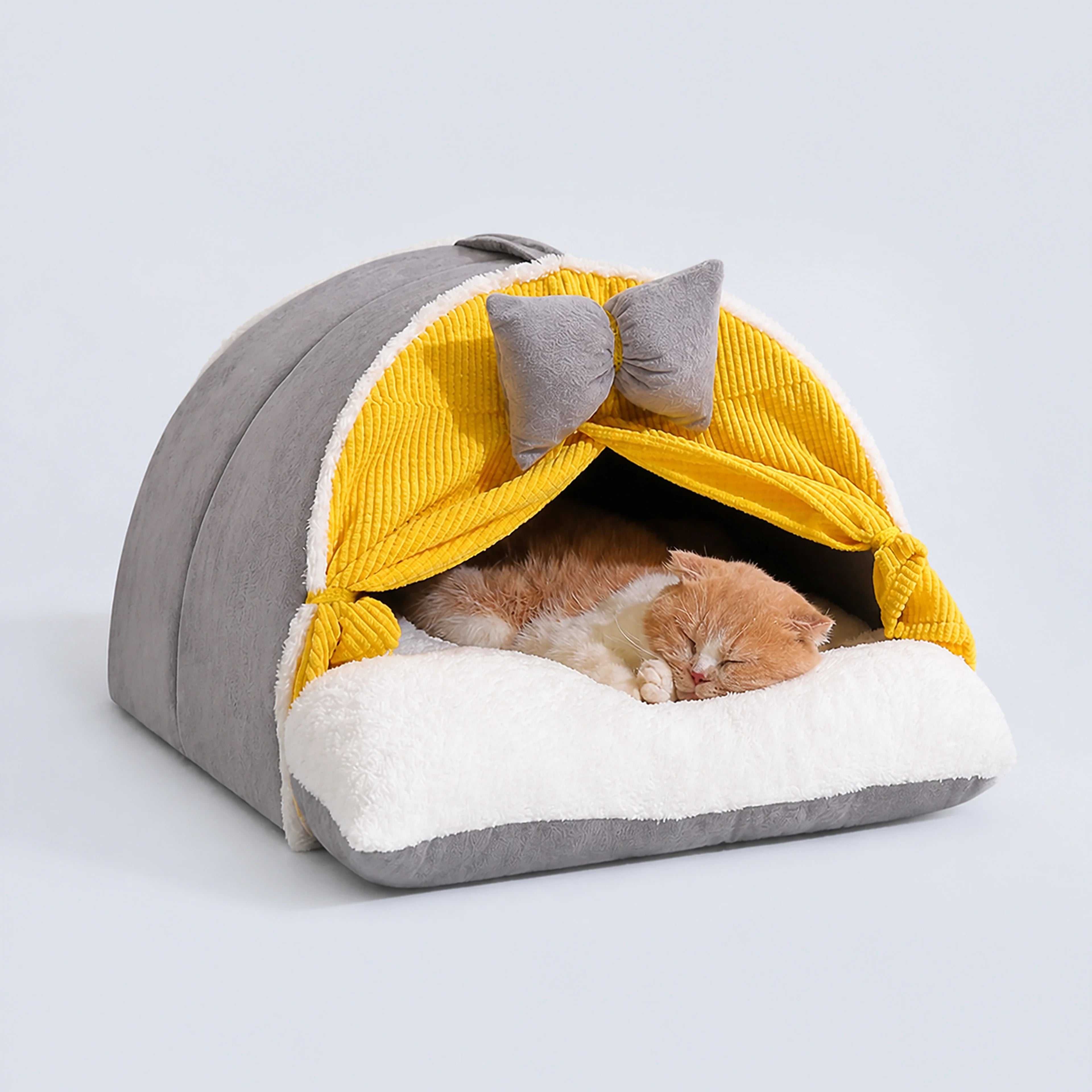 Washable Faux-Fabric Cat Cave Sleeping Bag | ALDERKIN